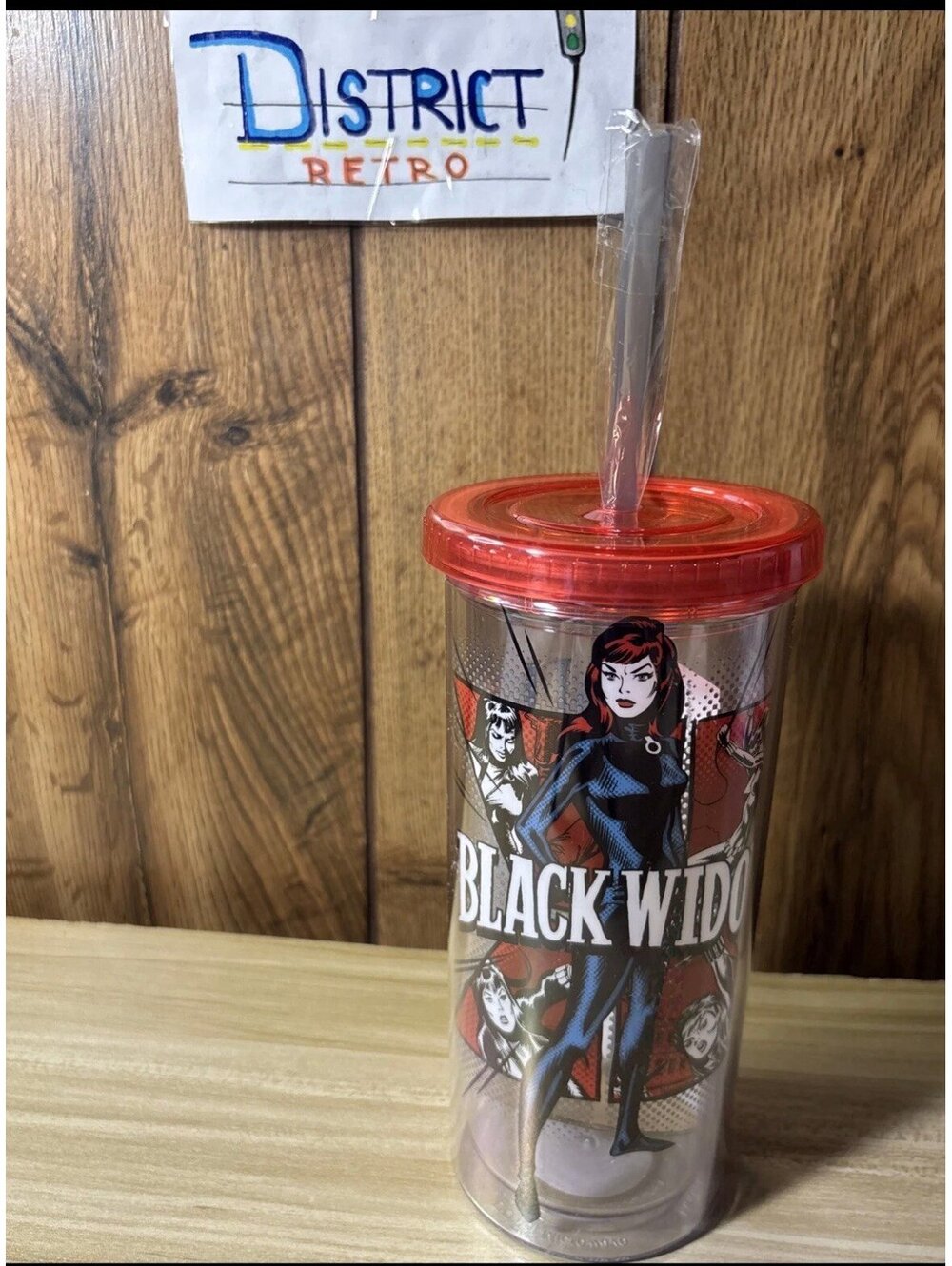 Marvel Studios - Black Widow Tumbler Water Container - W/ Lid & Straw/Brand New